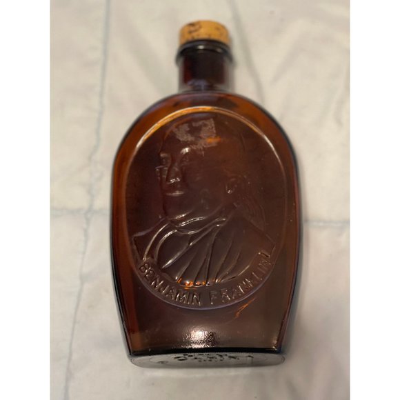 Benjamin Franklin Log Cabin Syrup Bottle 1970 - Picture 3 of 9